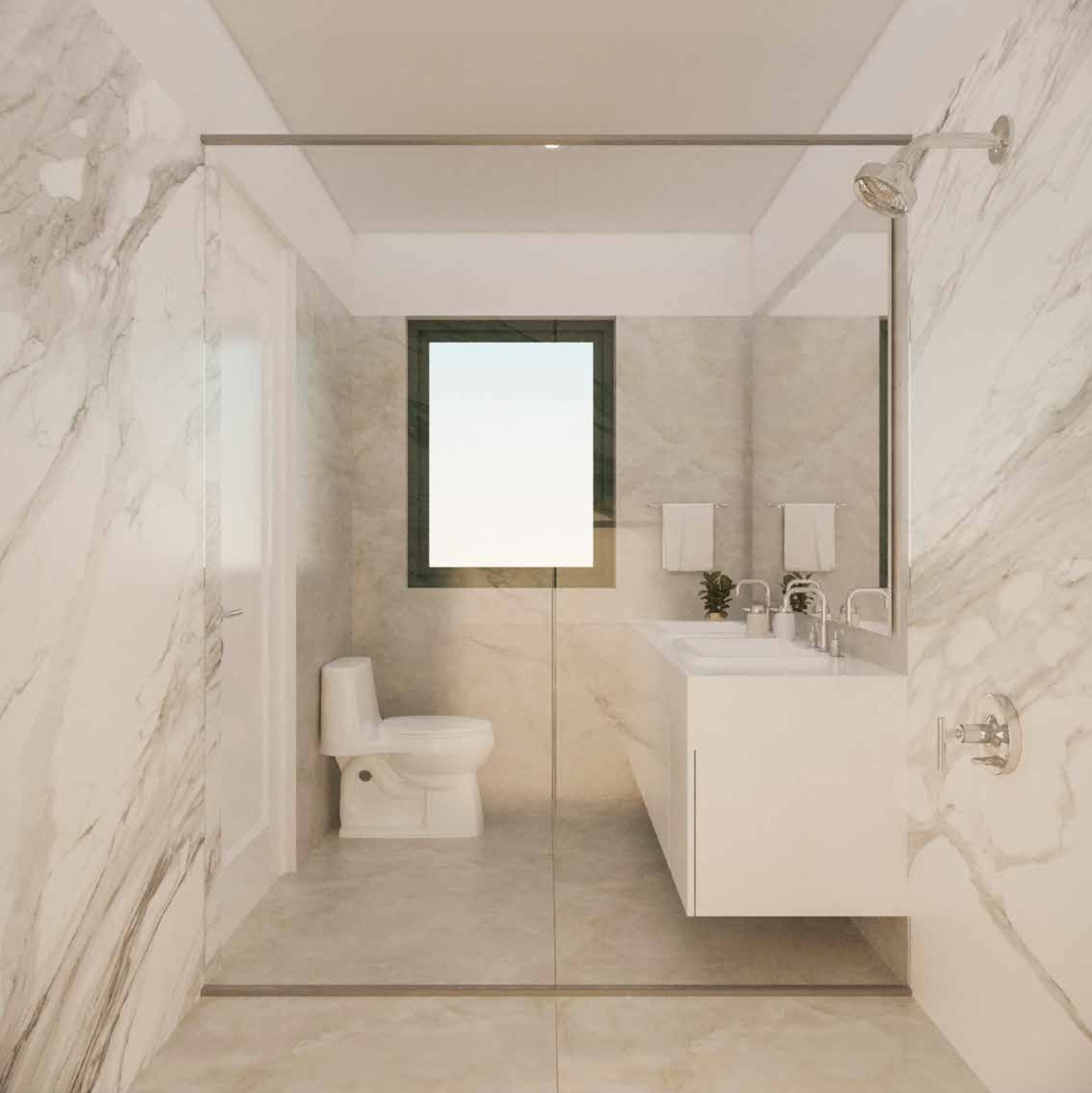 Baño Principal con Acabados de Mármol